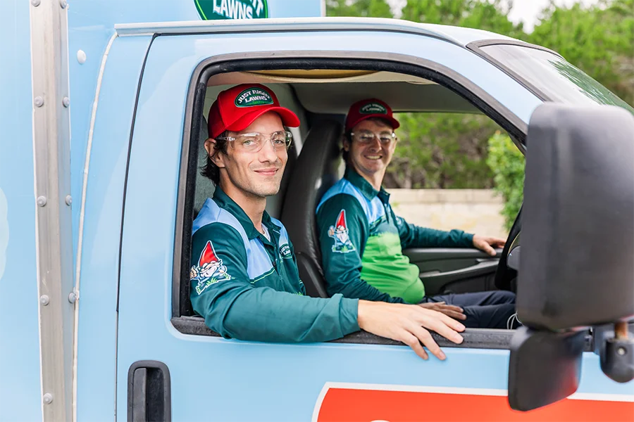 Team in truck