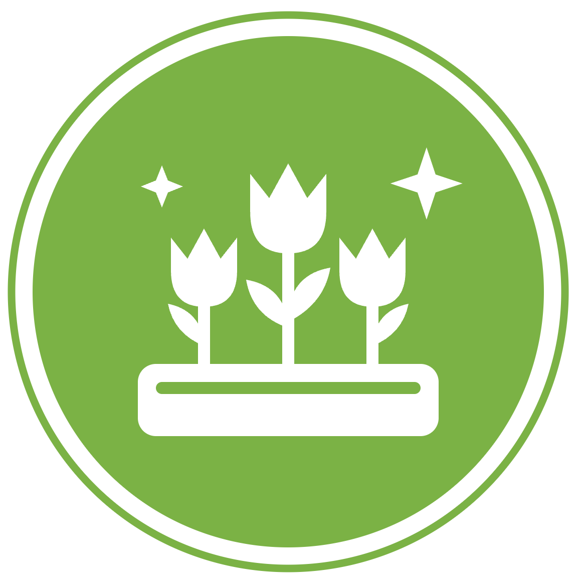 Flower bed cleaning icon