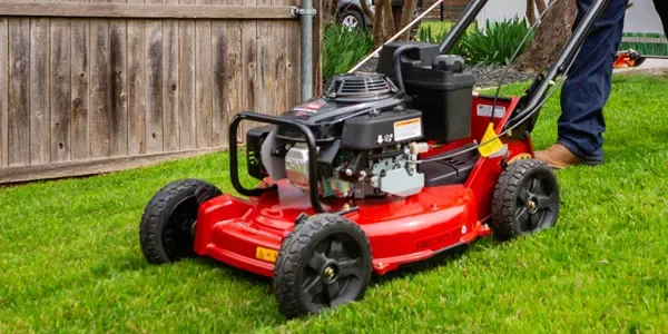Mowing lawn